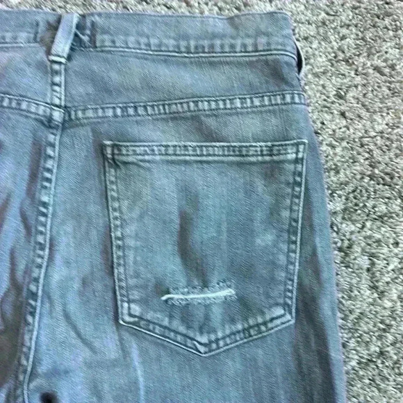 🎆Agolde Slim Fit Bedford Jean grey wash with distressing size 32 30 straight leg - Picture 4 of 12